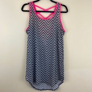 Ocean Pacific Swim Cover Up Juniors XL Chevron Pink Crisscross Back